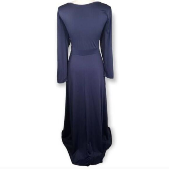 SHEIN NAVY V-NECK LONG SLEEVE MAXI DRESS SZ.5XL EUC. - Picture 6 of 11